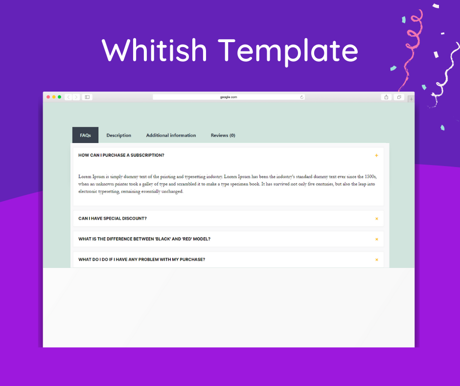 Whitish FAQ Template